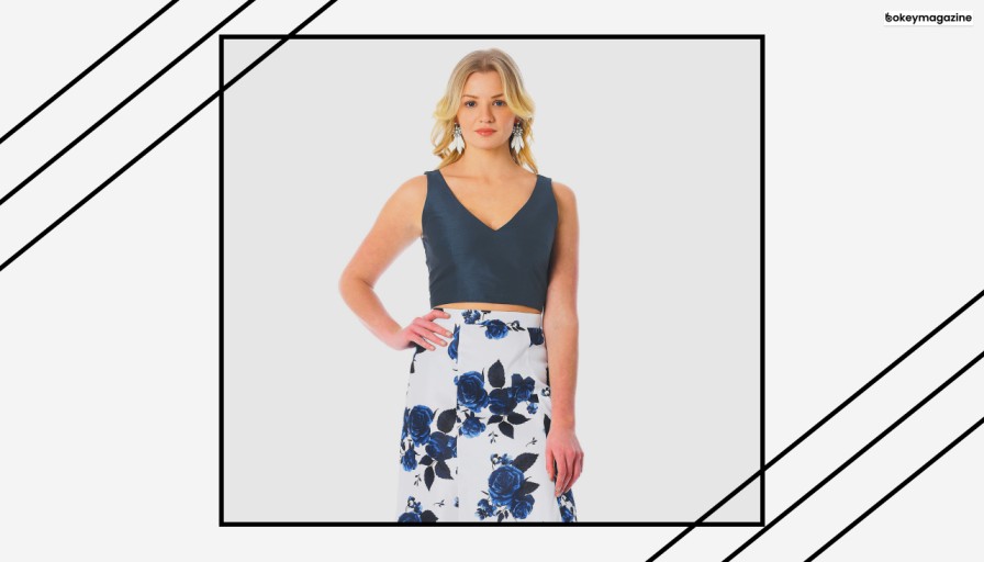 a tank top with a flirty floral skirt