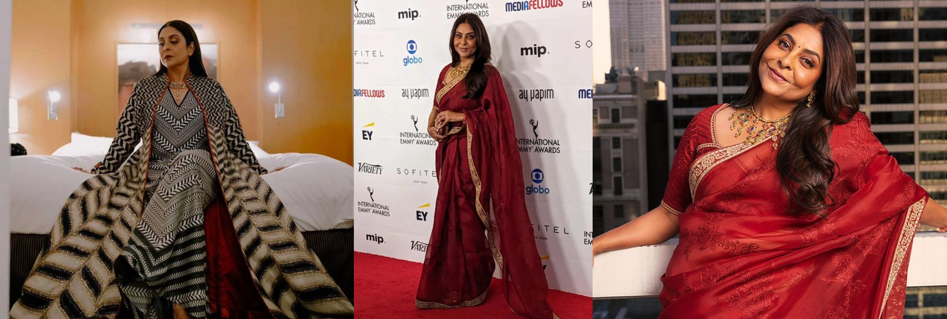 Shefali Shah's Red Torani Saree Was Fierier Than The Emmy 2023 Red Carpet